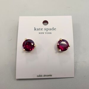 NWT Kate Spade Gold-Tone Red Rise and Shine Stud Earrings